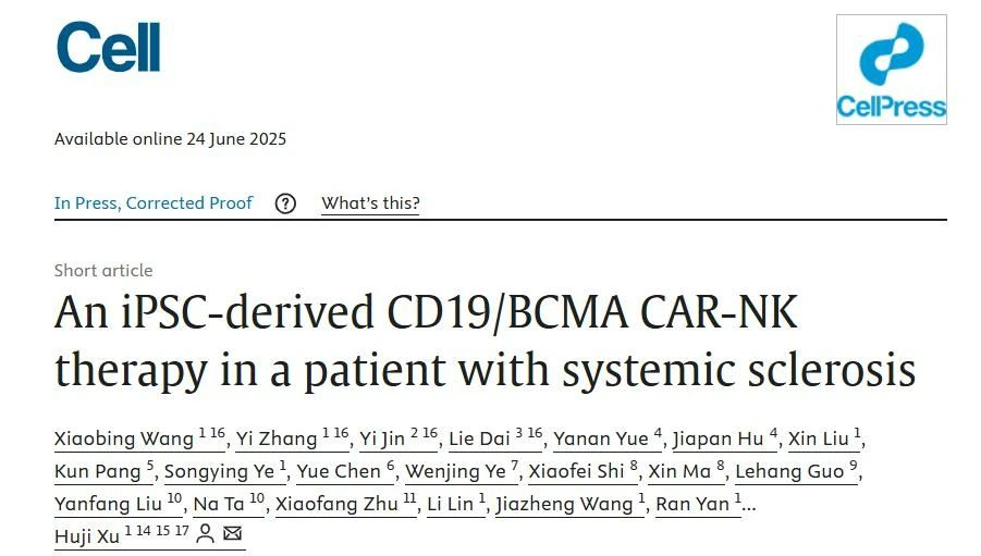 IGT once again empowers clients' cell research: CAR-NK therapy brings new hope for the treatment of systemic sclerosis IGT once again empowers clients' cell research: CAR-NK therapy brings new hope for the treatment of systemic sclerosis